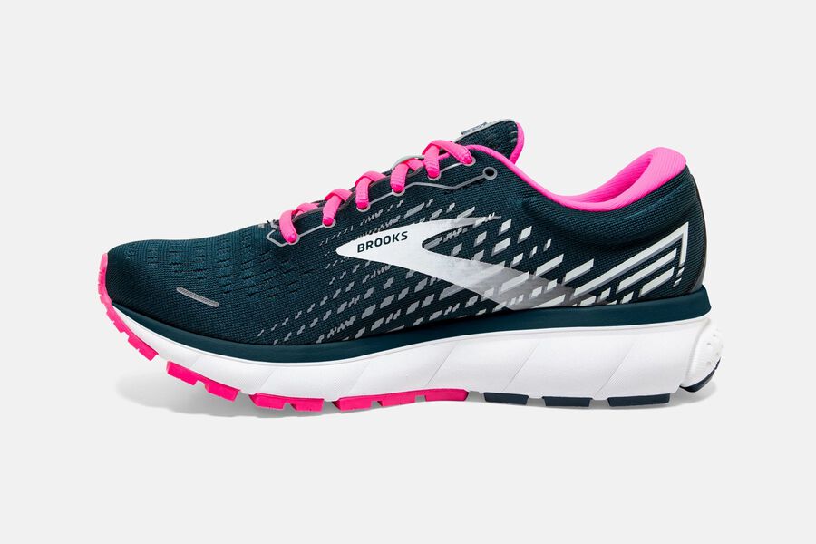 Brooks Running Shoes Womens Navy/Pink - Ghost 13 Road - 5073-UVNFH